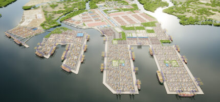 Phối cảnh dự án Cảng Cái Mép Hạ. (Ảnh: Portcoast).