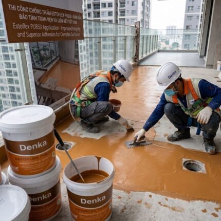 Màng chống thấm liền mạch hiệu suất cao độ ẩm đóng rắn Polyurethane Elastomeric lỏng